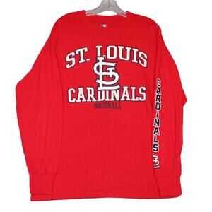 NEW MLB‎ St Louis Cardinals Baseball L/S Long Sleeve T Shirt Men's Size Large